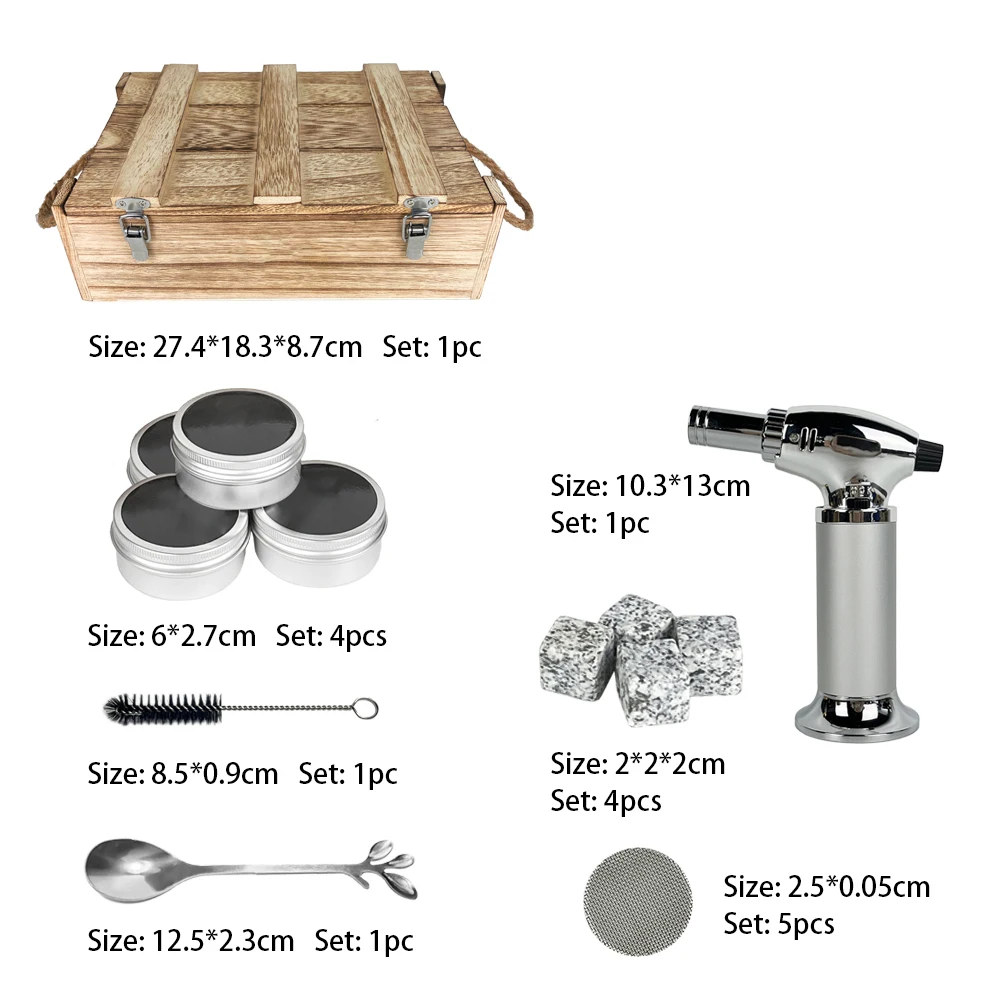 New design barrel shape bartenders whiskey cocktail smoker top for whiskey lover