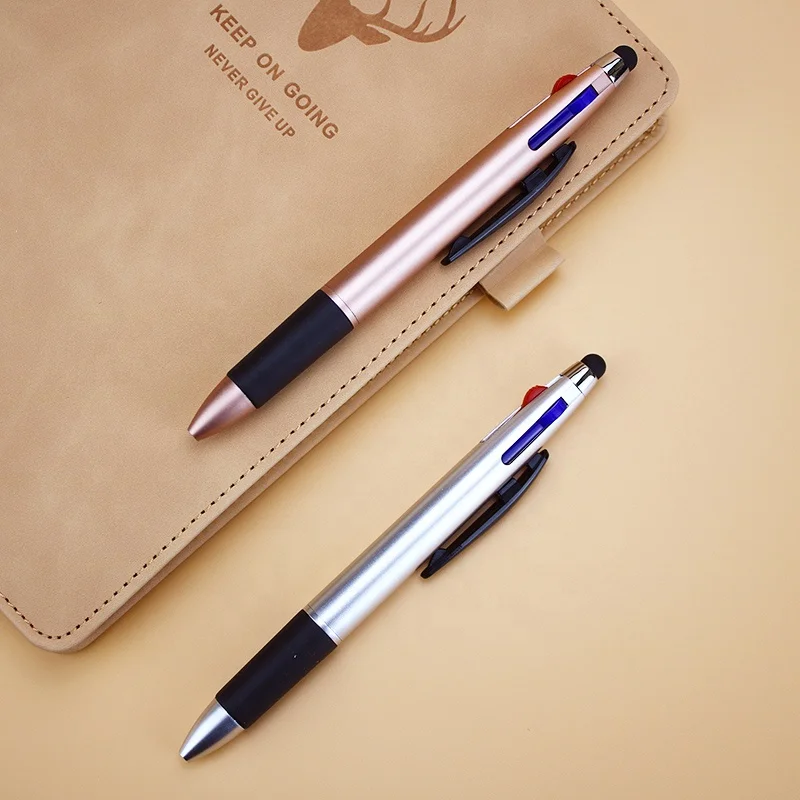 Factory wholesale promotional Custom 3 Color Advertising Stylus multi color pen