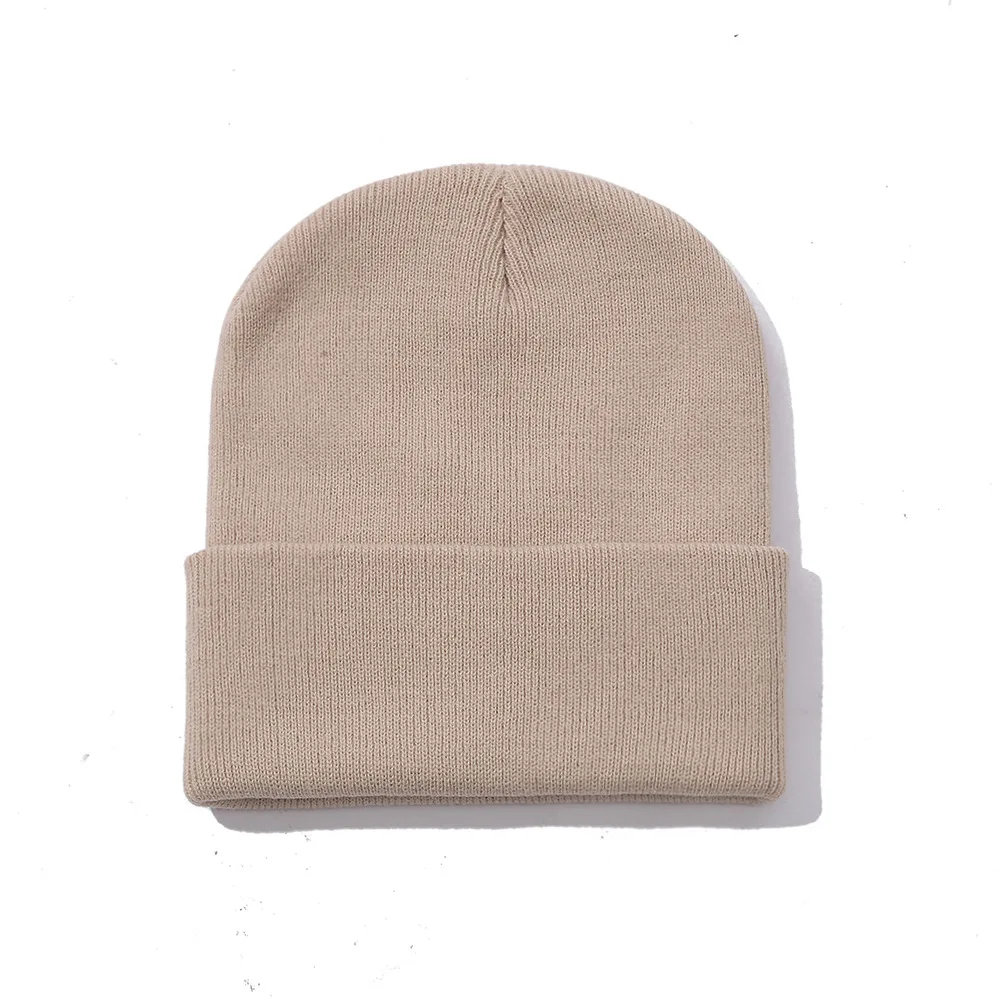 Wholesale Customized 100% Acrylic Winter Hats All Over logo Knitted Stripe Jacquard Knitted Beanie Hat Cheap Price Free Sample
