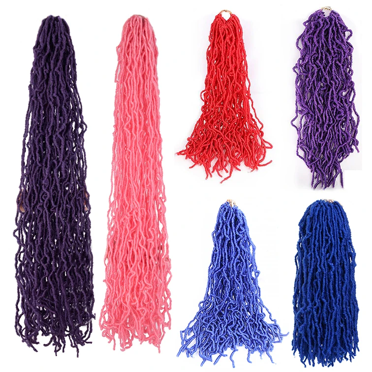 Soft Locs Handmade Dreadlocks Dreads Hair Extensions Synthetic Braiding Crochet For Afro Women Men Hair Ombre Faux Locs