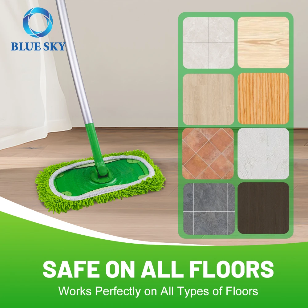 Reusable Microfiber Mop Pads Wet & Dry Mopping Cloths Washable Wet Pads Refill Fit For Swi-ffer Sweeper Hard Floor Mop