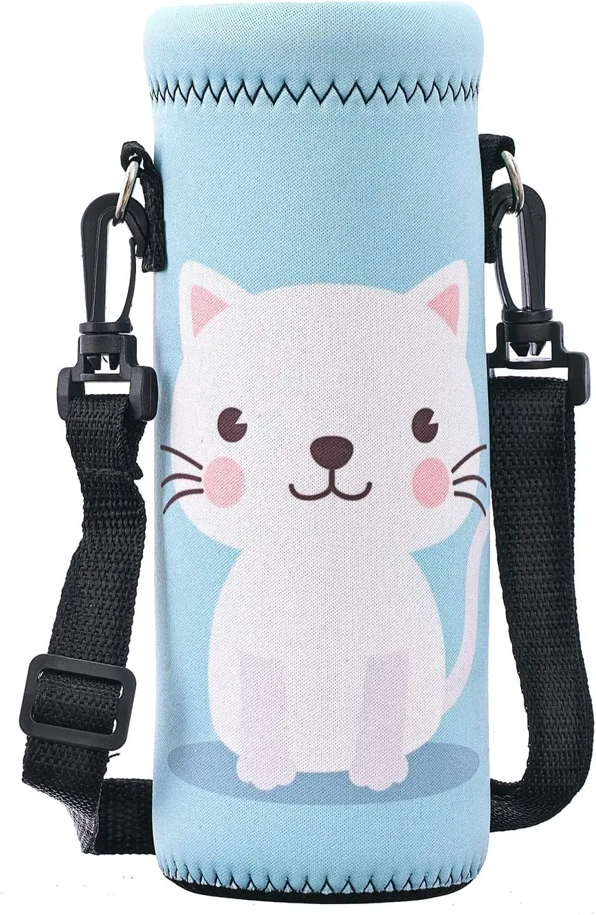 Neoprene Bottle Cooler Neoprene Water Bottle Carrier Holder with Adjustable Shoulder Strap Water Bottle Sleeve Carrier Insulated