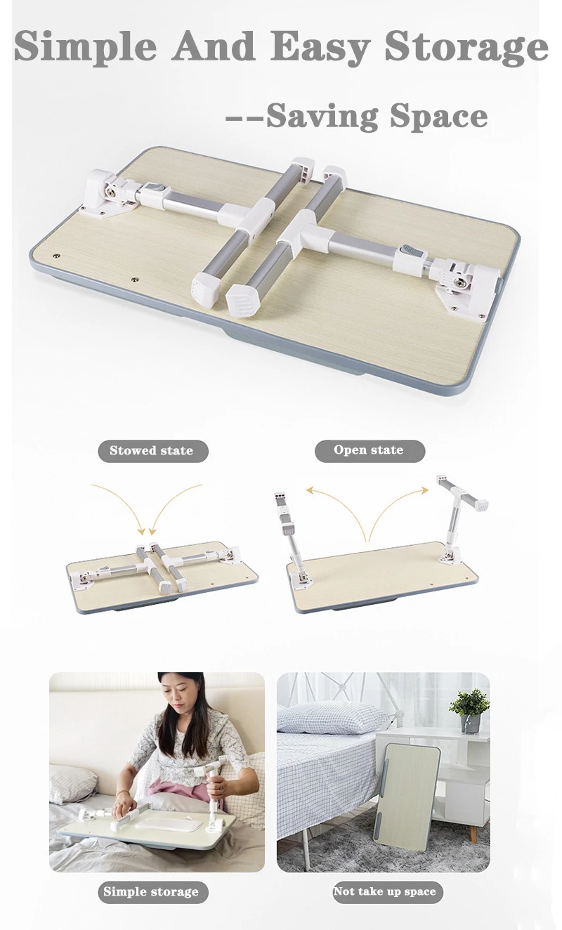 MDF Wooden Folding Laptop Table Laptop Table Adjustable Laptop Bed Desk Mini Office Desk