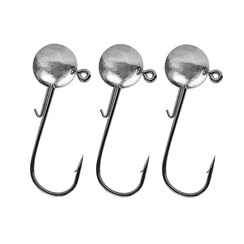 Tungsten Jig Heads Fishhook for Lure Fishing Tungsten Football Jig Head Round Ball Jig Head Stainless Steel Hook Bass Pike Carp