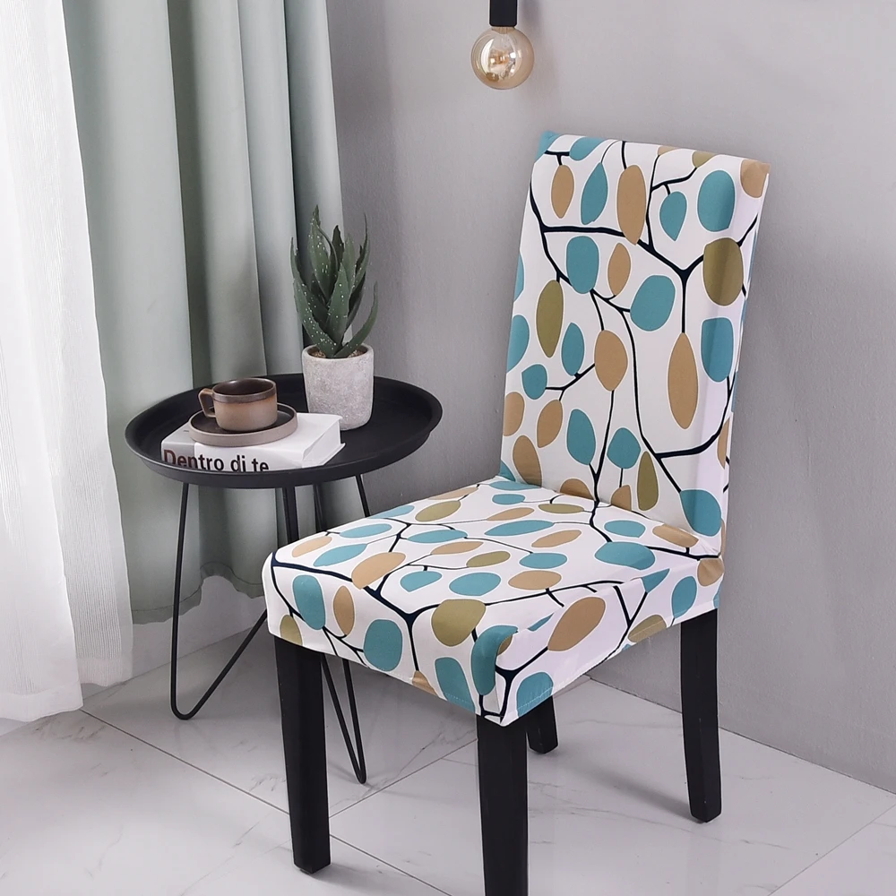 Soft Spandex Fit Stretch Printed Magic Cube Pattern Chair Cover for Living Room