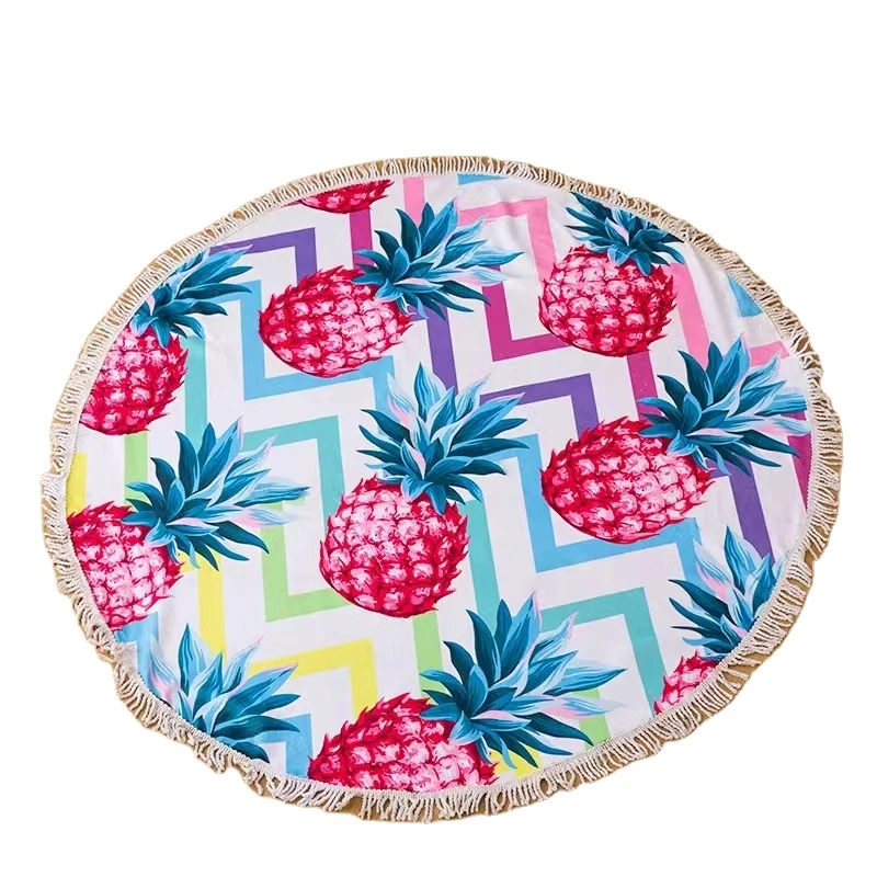 European and American style circular printed beach towel, outdoor travel swimming towel, sports absorbent towel 150 * 150cm 560g