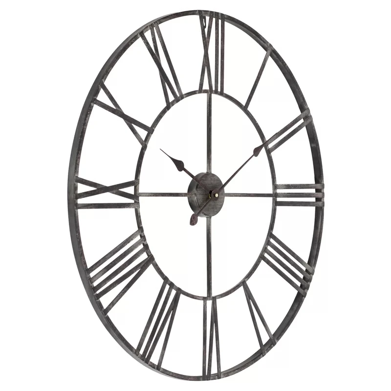 
Round Metal framed Rustic Numeral Farmhouse wall Clock home decoration 
