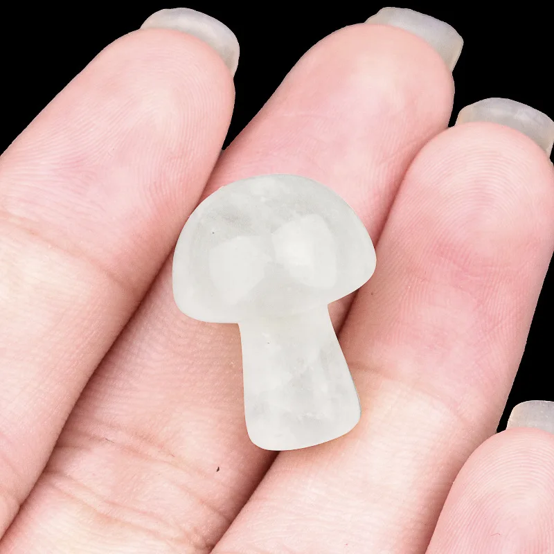 Handmade Labradorite Full Flash White & Pure Mushroom Clear Quartz Crystal Natural Stone Gemstone as Healing Gift