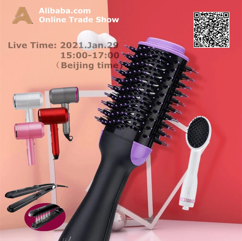  Одношаговый фен и стайлер Электрический ионный Выпрямитель для волос с горячим воздухом щетка