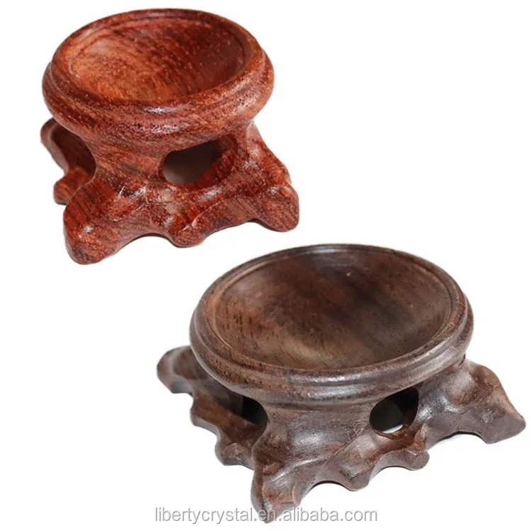 Hand Carved Wooden Stand Base Orb Holder For Crysta Quartz Sphere Ball