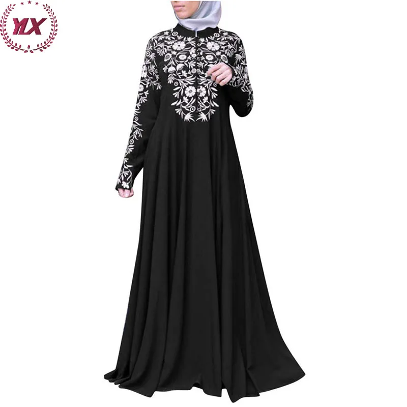 2023 Latest Design Middle East Women Lady Elegant Satin Wrap Dresses Full Sleeves Dubai Moroccan Kaftan Arabic  Muslim Dresses