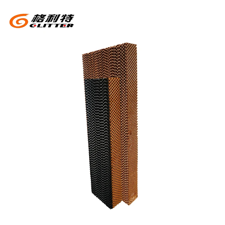 poultry farm Corrugated Cellulose Evaporative Honeycomb Filter Air Cooling Pad 7090 model in brown color