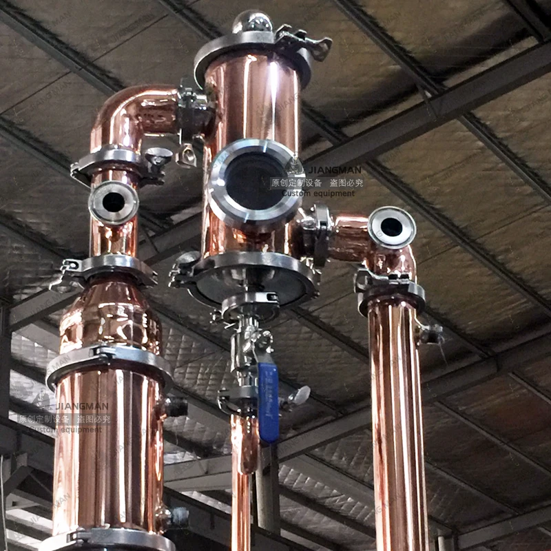 150l home alcohol distiller 6 plates 4' copper bubble plate column 96% alcohol
