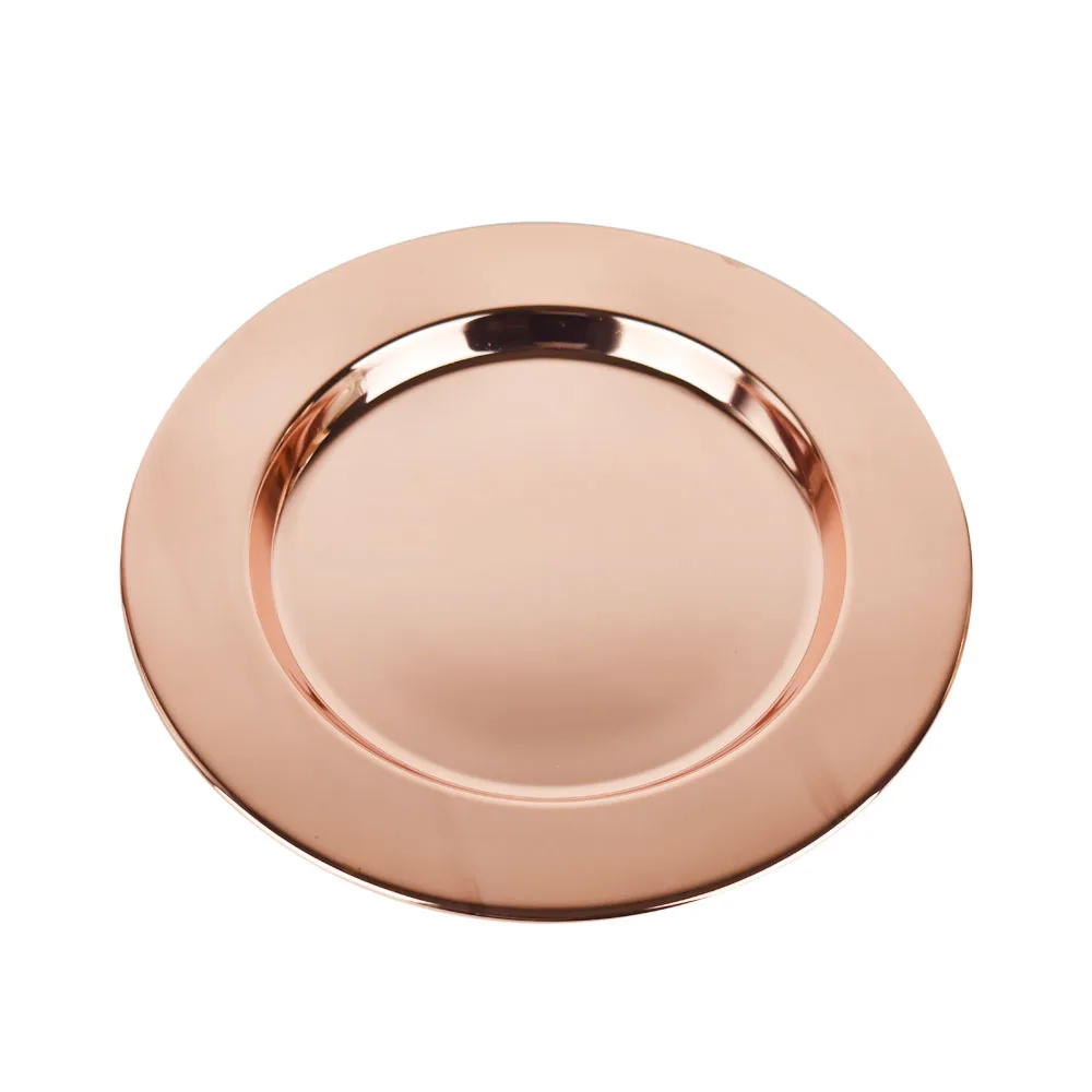 Hot sell stainless steel charger plate rose gold wedding charger plate