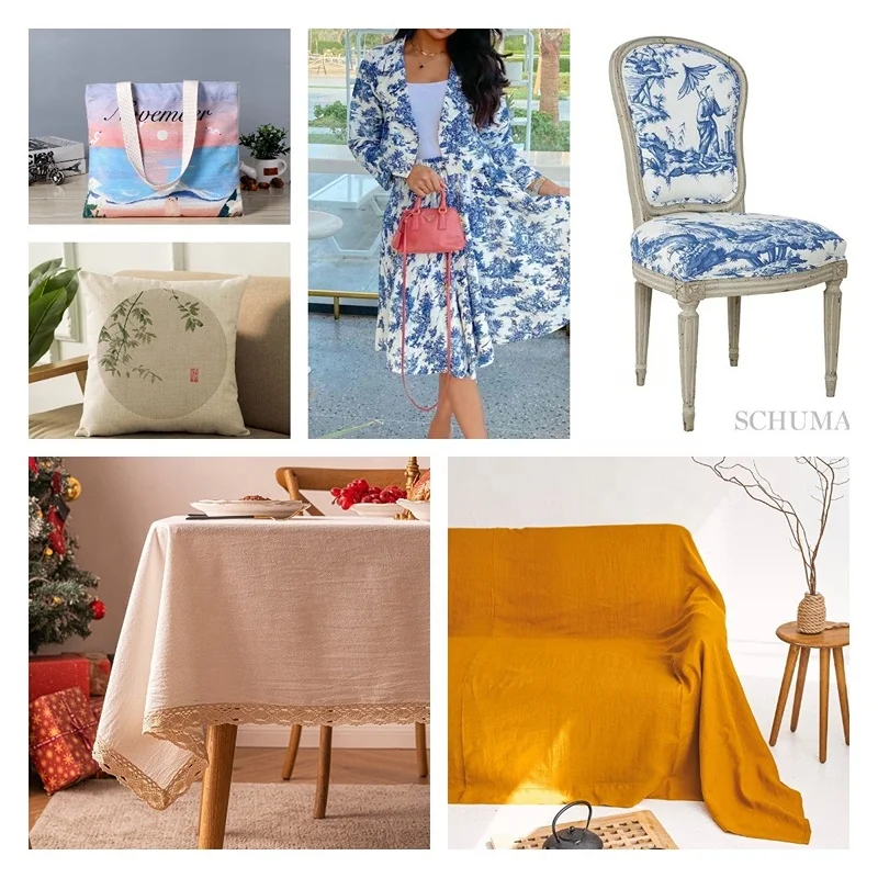 Wholesale custom 5027 linen/cotton canvas fabric roll for painting printing tote bag