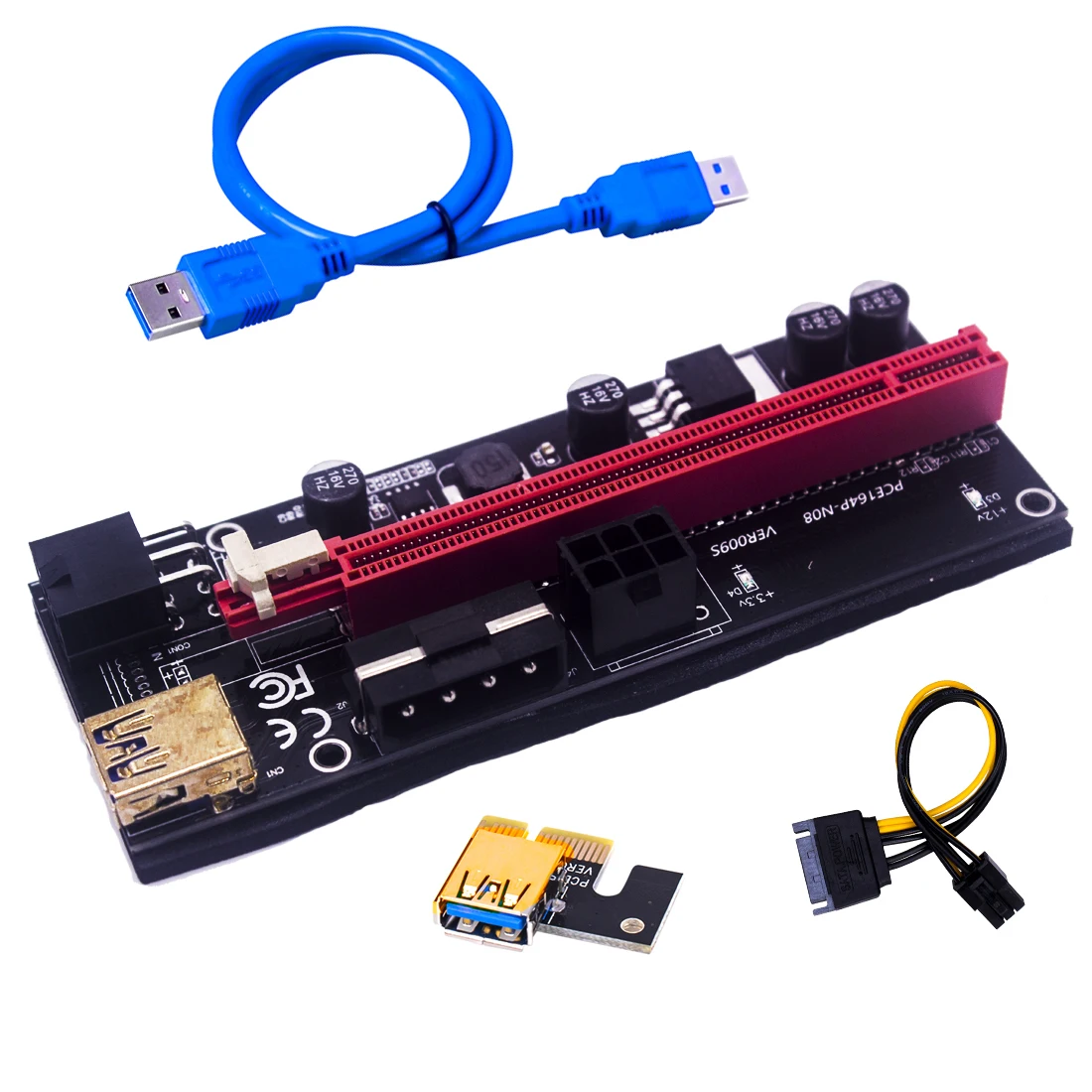  60 см VER 009S PCI-E 1X до 16X LER Riser 009 расширитель карты PCI Express адаптер USB 3 0 кабель