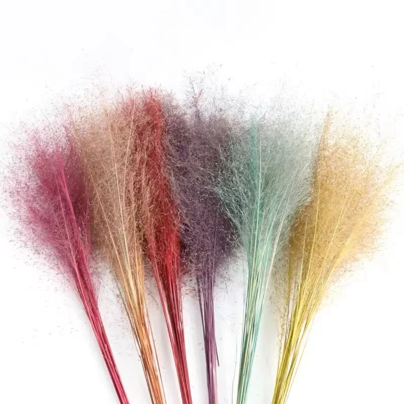 New product handmade preserved limonium carved wooden decor pressed flower wall art rattan glass