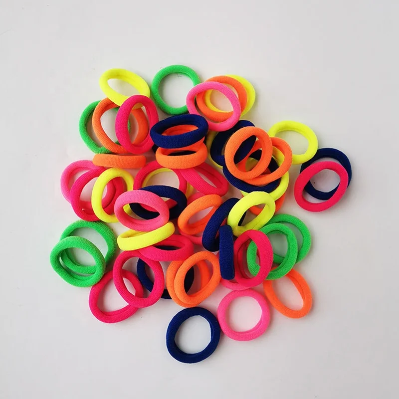 wholesale fashion nylon hair ties 50 pcs per set 3 cm towel high elastic baby hair bands girls
