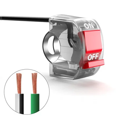 Универсальный переключатель в сборе, водонепроницаемая кнопка включения и остановки огня, 22 мм, 2 провода, на руль мотоцикла