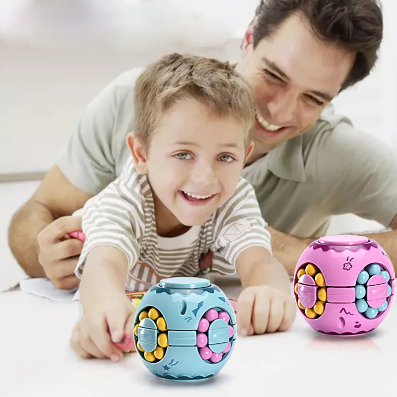 High Quality Anti-stress Educational Fingertip Puzzle Ball Rotating Spinning Magic Beans Cube Toy for Kids