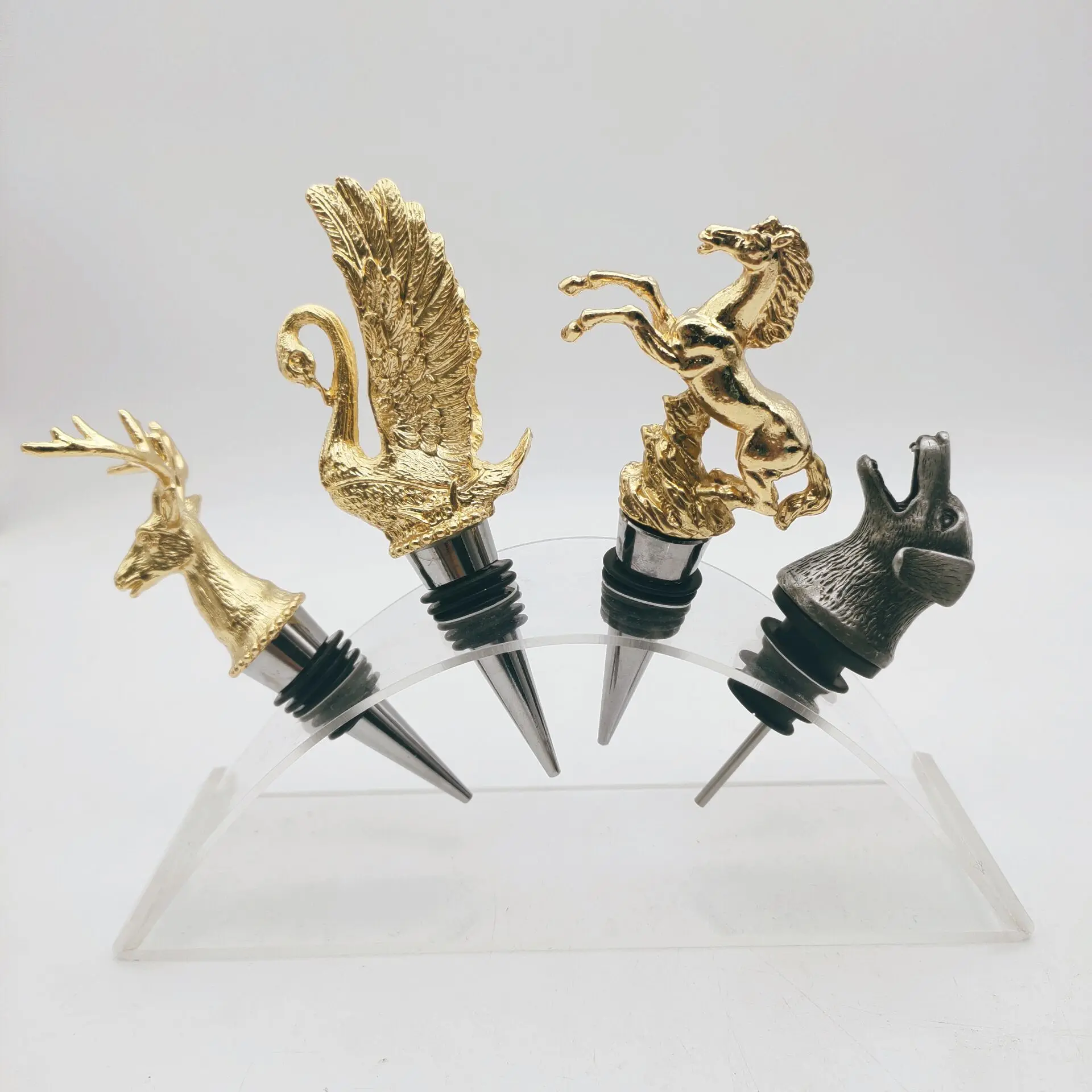 Таможня цинковый сплав Животные Золотой абстрактная живопись олень наконечник стеклянной бутылки для носики с подставкой металлический винный аэратор заливщик