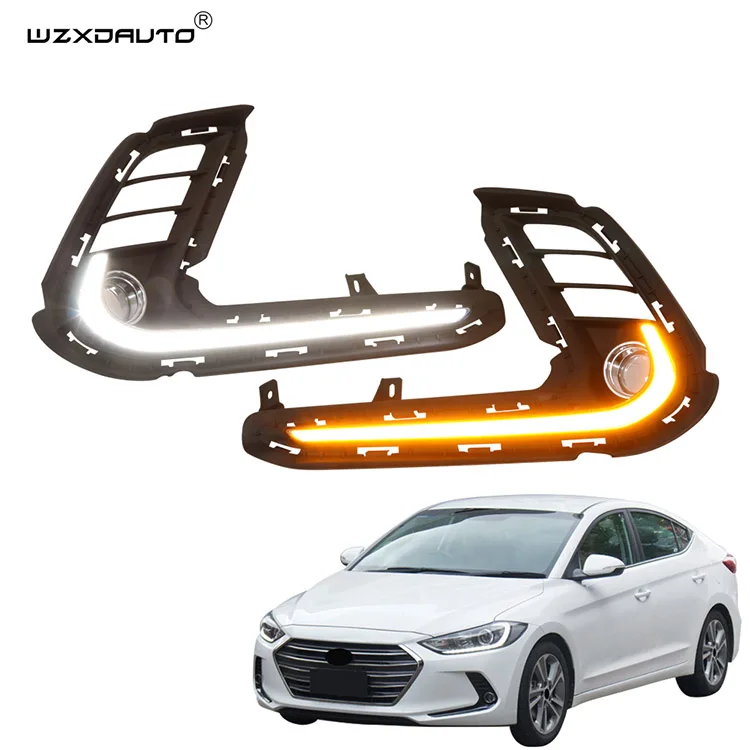 Lower Bumper LED DRL Daytime Running Fog Light Fog Lamp Turn Signal For Hyundai Elantra 2017 DRL