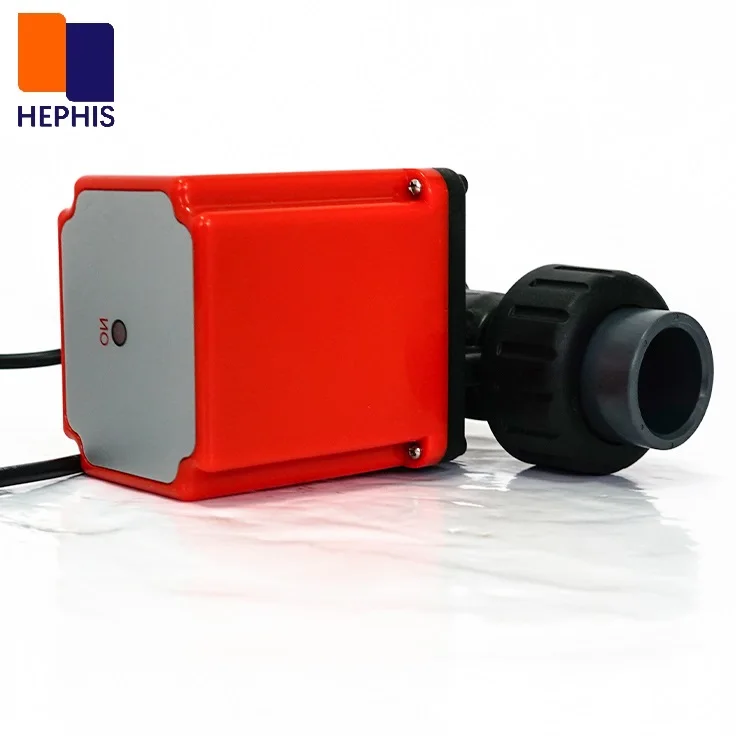Hephis PVC Electric Ball Valve 2 /3 Ways Electric Ball Valve Plastic Actuator Control Valves For Chemical Electric Actuated Ball