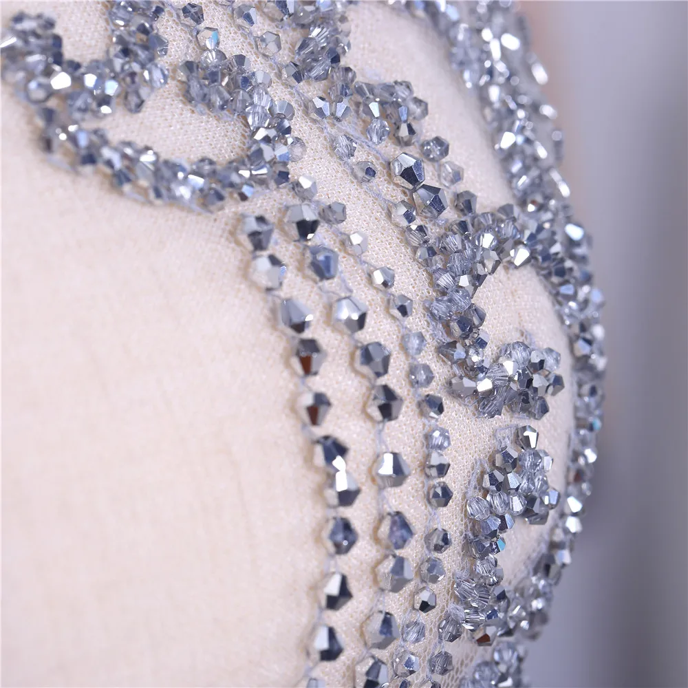 Dra-405 rhinestone crystal stone applique patches bodice patches for wedding dress