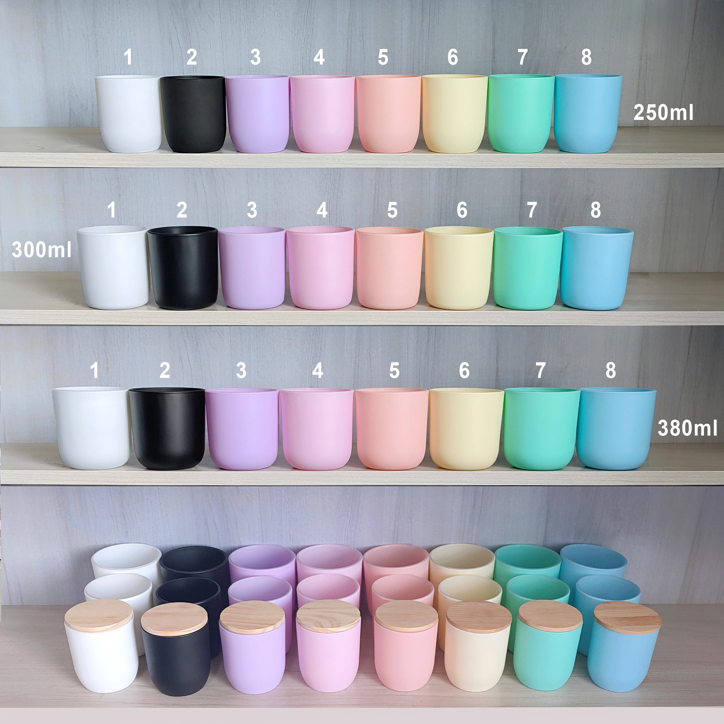 8 oz 10 oz 14 oz Round candle container large candle jars 380 520 ML customized packaging box Candle vessels with lids
