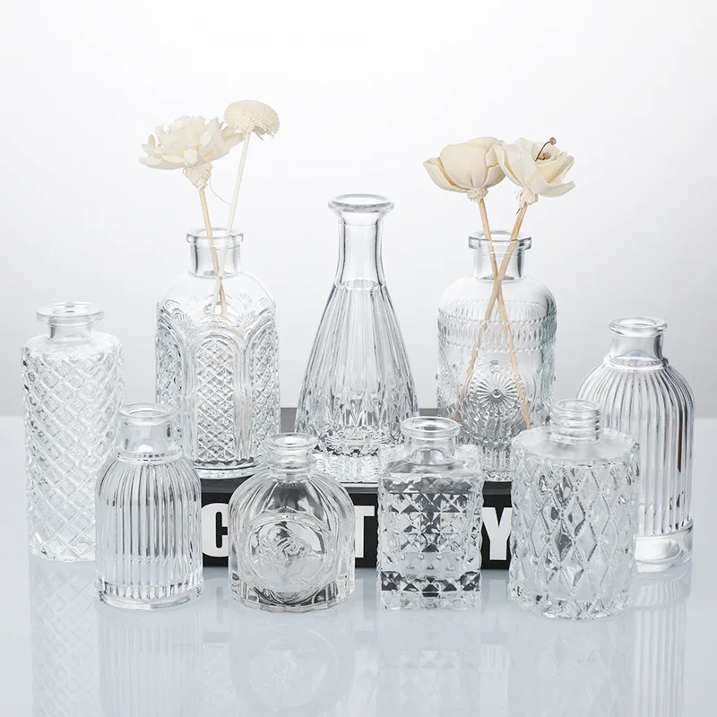 Горячая распродажа современная простая маленькая и элегантная овальная ваза с цветами для домашнего декора стеклянная свадебной ванной комнаты