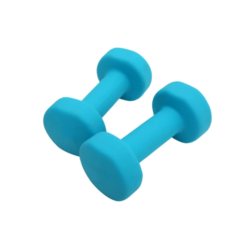 MKAS Pvc Coated Vinyl Dumbbells Yoga For Women Girl Aerobic 1Kg Neoprene Vinyl Coated Plastic Cast Iron Kids Dumbbell