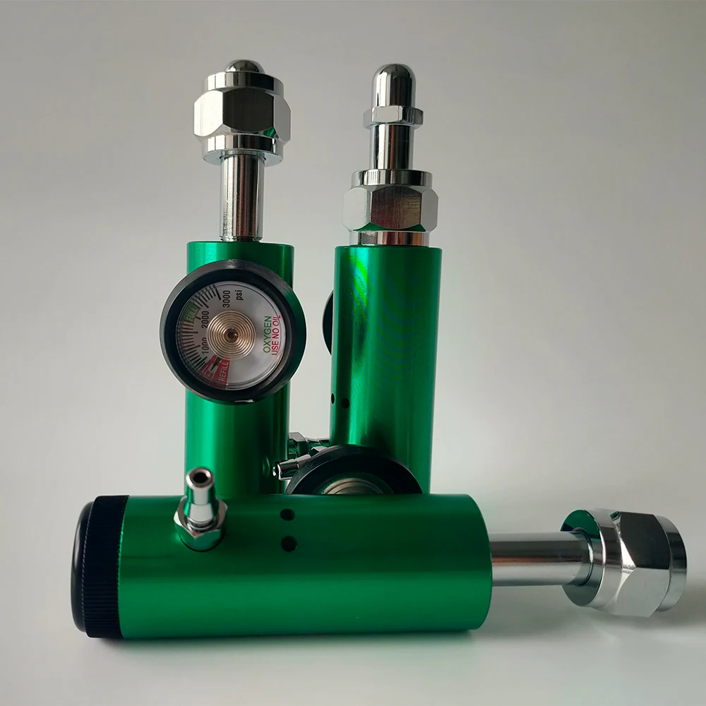 CGA 540 Brass valve with Aluminum body Medical Grade CGA540 Oxygen regulator For Industrial Oxygen Cylinder