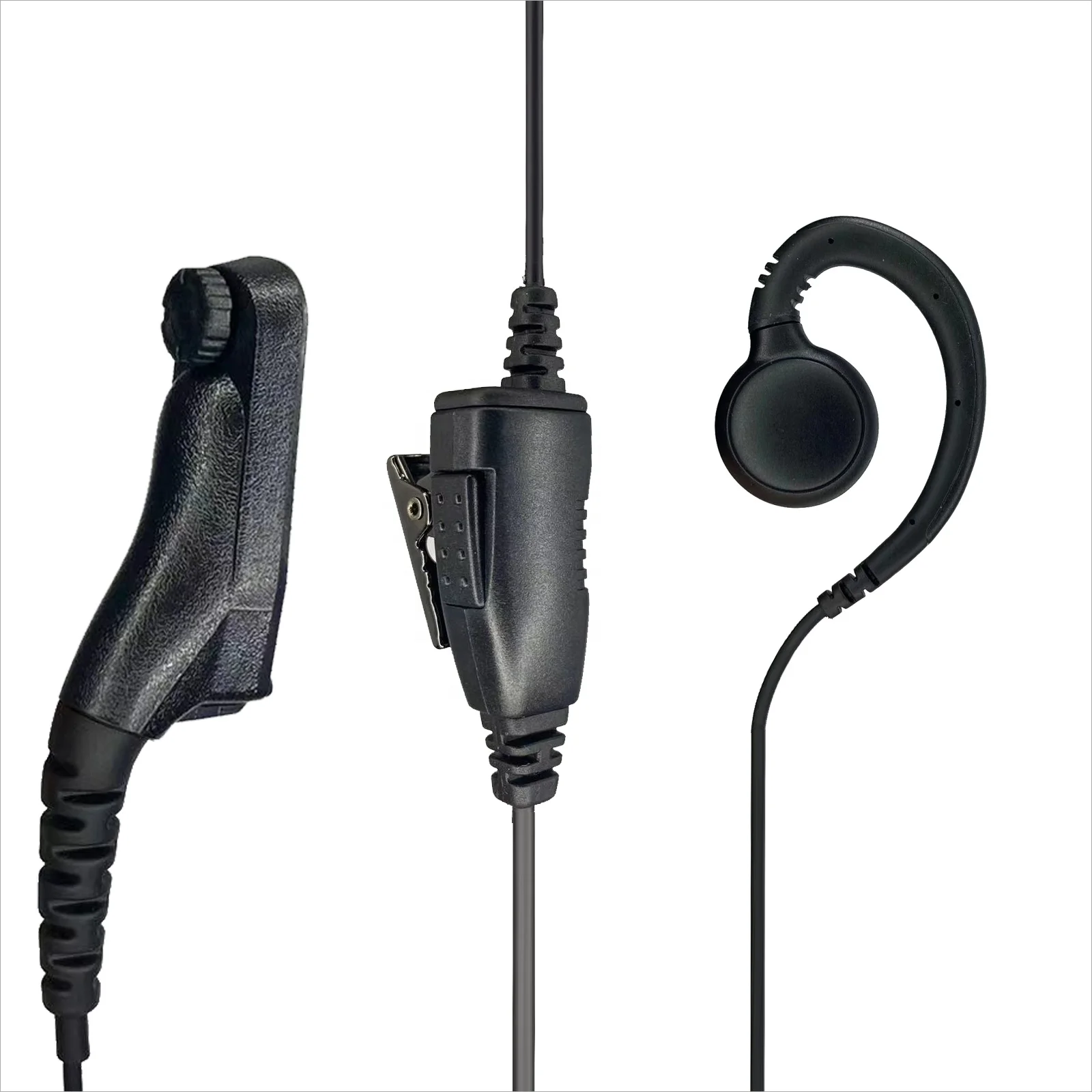 Pogo Pin Swivel Earpiece for Walkie Talkie Radio APX900 APX1000 APX4000 APX6000 with Reinforced Cable & Mic
