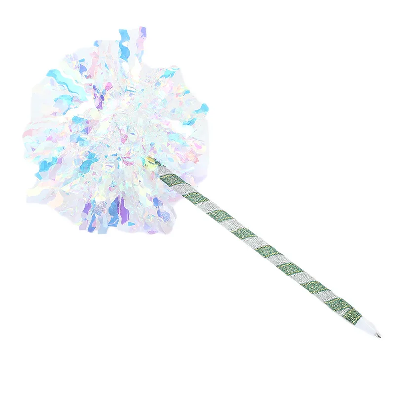 Party Pens for Wedding Thanksgiving Day Custom Logo Shiny Colored Silk Ornaments Gel Ball Pen for Girls