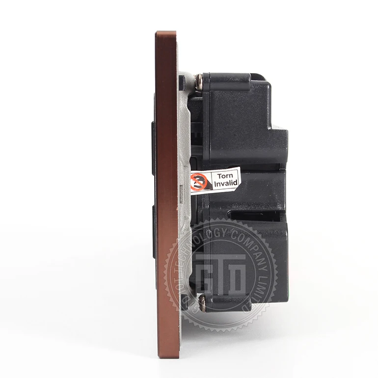 Coffee Gold Color CNC processed aluminum brushed material hotel using 3 connected light and FCU control bedside switch