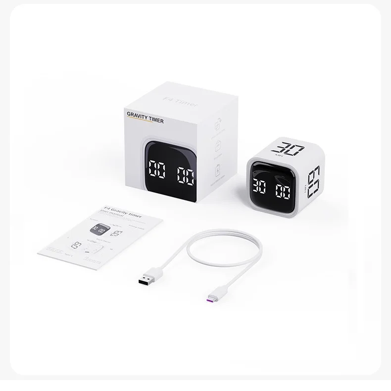 Lightweight Gravity Sensor Flip Digital Timer for Time Management Countdown Settings 30 60 Minutes Kitchen Timer for Kids Study