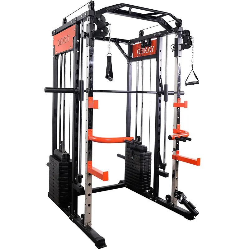 ZJFIT Smith Integrated Training Machine Home Body Building Cable Crossover Multifunctional Power Squat Rack With Weight Lifting