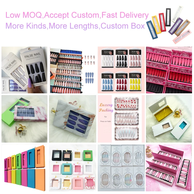 Custom Wholesale Full Cover False Nails French Square Short Nude Press On Nails