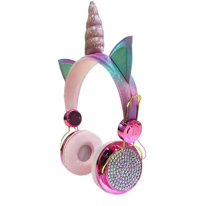 Милые проводные наушники с микрофоном для девочек, музыкальные стерео наушники для компьютера, мобильного телефона, геймерская гарнитура, подарок для детей