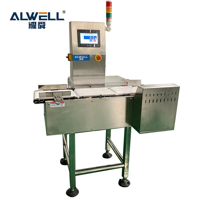 
High Speed Waterproof Online Package Weighing Scale and Sorting Check Weigher for Food pouch Bag 