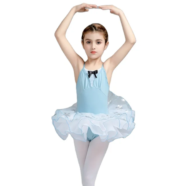 0102215 Children Ballet Costumes Wholesale Factory Custom Girls Training Dancewear Performance Wear Knee On Tutu Leotard