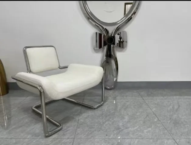 Nordic designer stainless steel convex balconies lounge chair personality back sofa chair living room private home model room