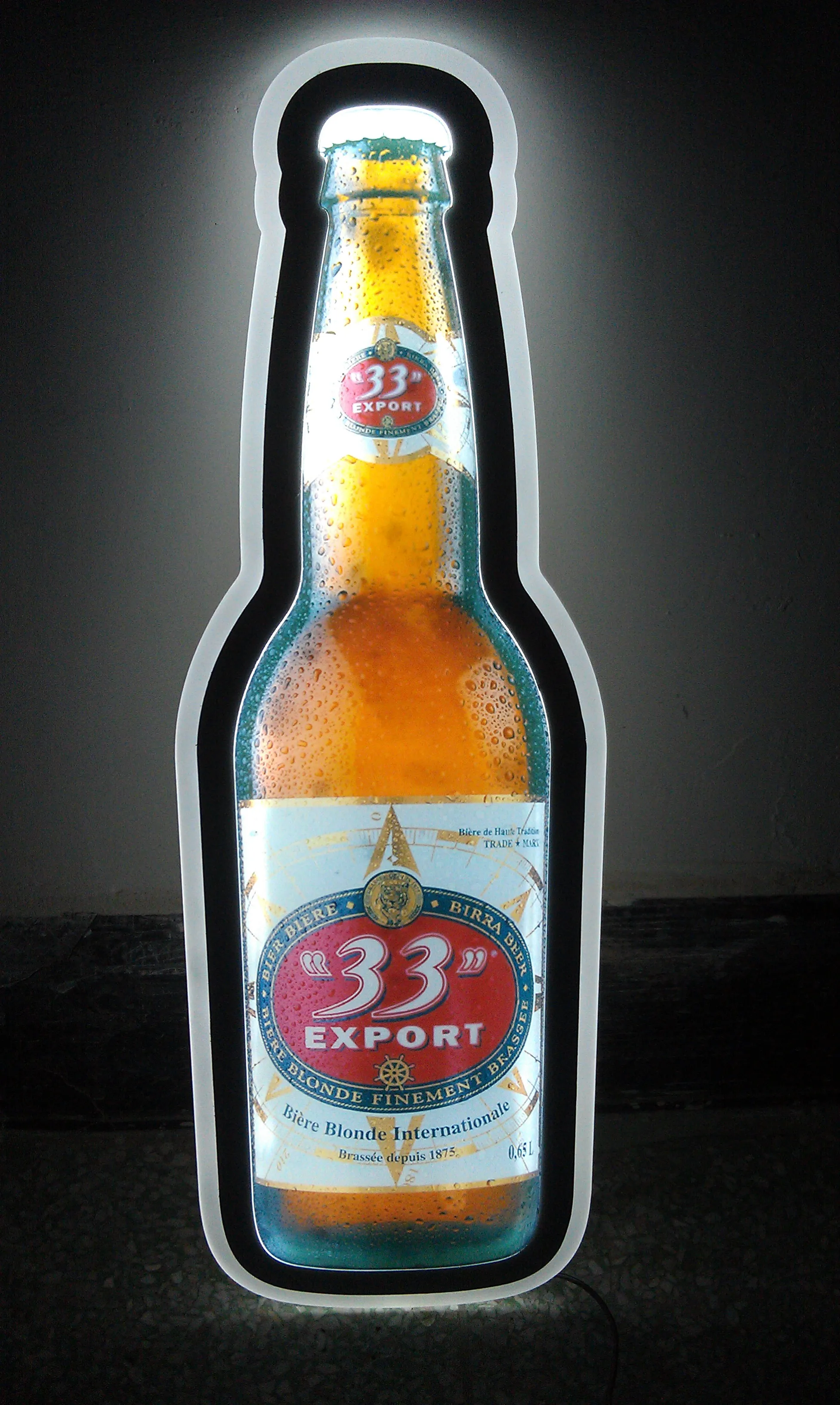 customize popular plug supply power Acrylic Bottle Shape wall mount super slim acrylic sign with full color printing logo