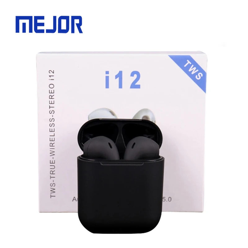 Черные наушники BT 5,0, наушники i11 TWS, резиновые мягкие наушники с Bluetooth i12, настоящие беспроводные наушники