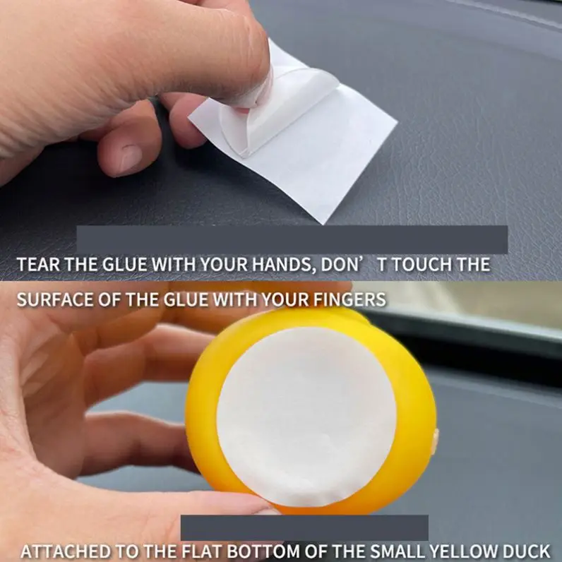 Istaride Cute Little Black Yellow Duck with Helmet Propeller Rubber Windbreaker Duck Squeeze Sound Internal Car Decoration