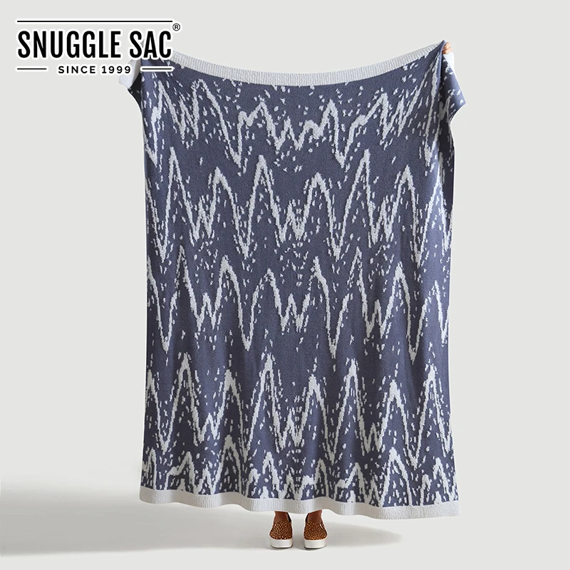 
Snuggle Sac Air Feel Double Sided Knitted Teal Plain Acrylic Throw Blanket 