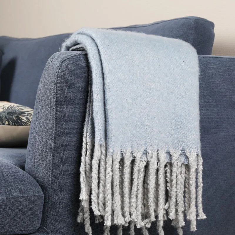 Деревенский Свадебные украшения фоновые декорации в рождественском стиле на тканые постельное белье с другими одеяло вязаная шапка с бахромой