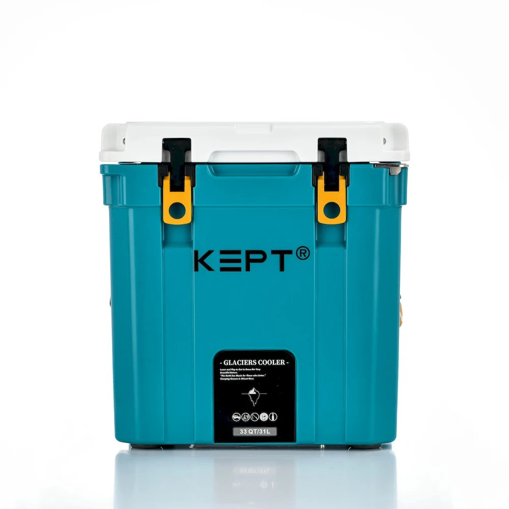 33QT lldpe wall hard camping coolers blue coolest ice cooler box for picnic