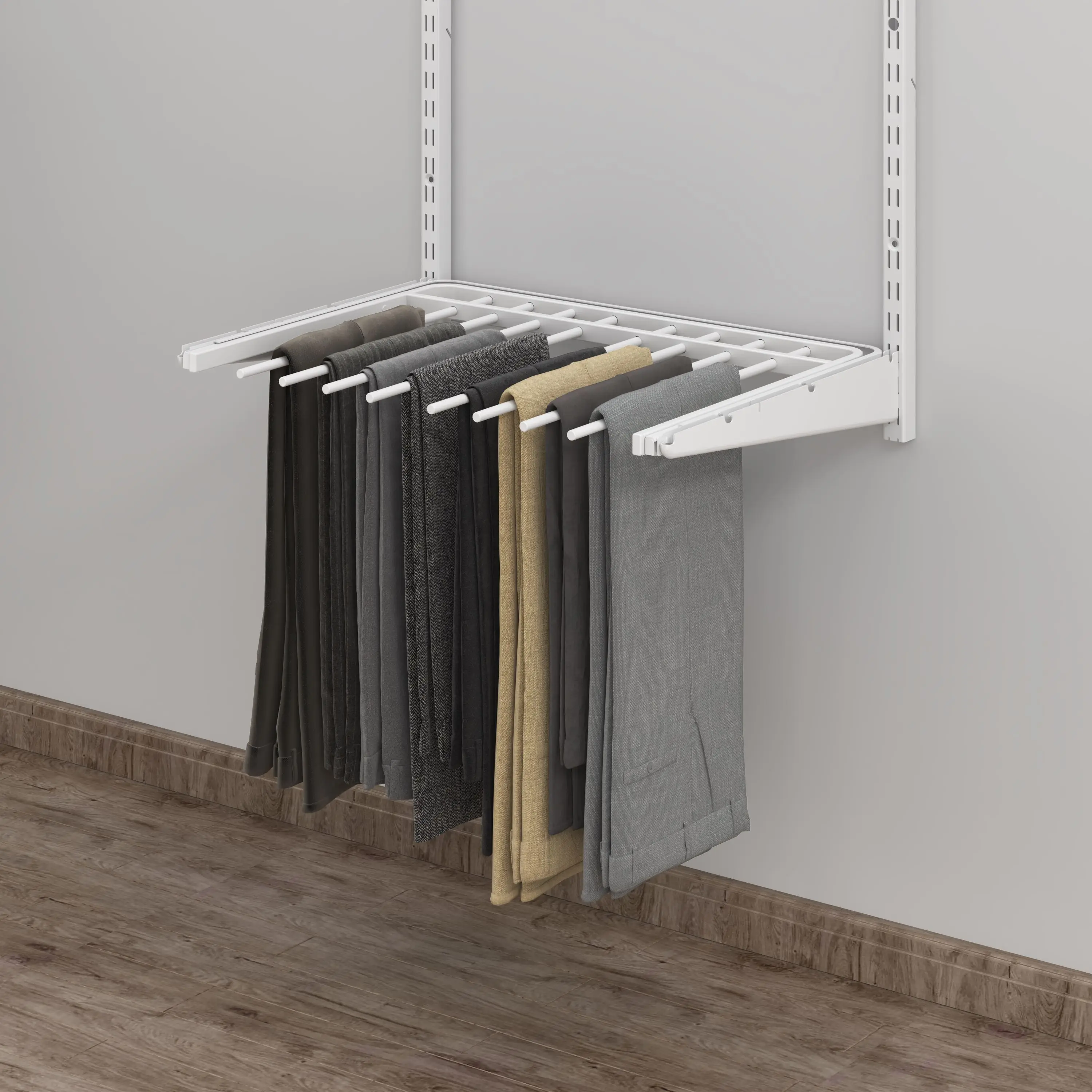 Hot Sale Indoor Folding Clothing Storage Stretchable Space Saving Metal Trousers Rack
