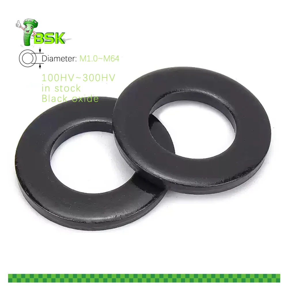 Wholesale Galvanized Flat Washer for screw size M2-M64 Carbon Steel Class8.8 10.9 12.9 SAE USS ASME washers  Black Oxide